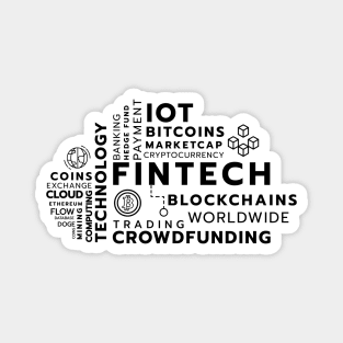 Fintech Word black Vector Magnet