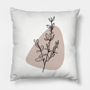 Modern Minimalist Simple Abstract Pastel Pink Flower Art Pillow