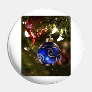 Blue Christmas Ornament Pin