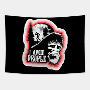 I Avoid People Social Distancing Bigfoot Funny Sasquatch 6 Feet Safe Tapestry