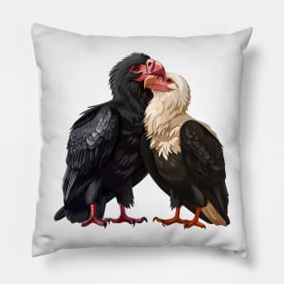 Valentine Cartoon Vulture Couple Pillow