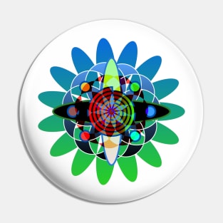 Psychedelic Abstract Star Visions Pin