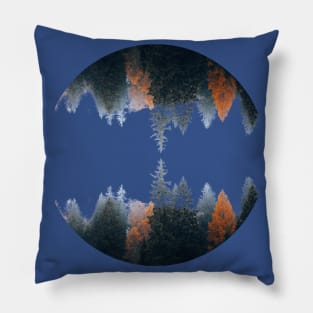 Misty Pine Forest (oval) Pillow