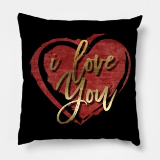 I Love You Vintage Heart Pillow