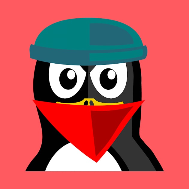 Crook Penguin Artwork for Black hat Coders and Nerds by PatrioTEEism