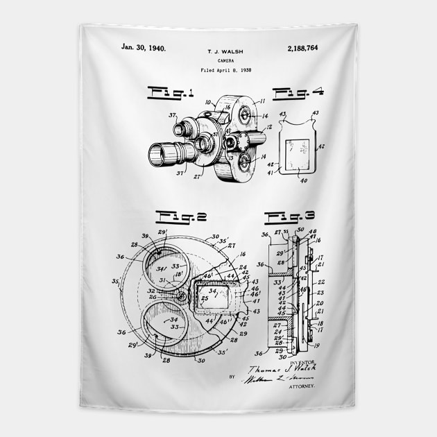 Movie Camera Patent, Movie Patent, Cinema Poster, Film Camera Patent, Film Projector Poster, Film Wall Decor, Film Student Gift Tapestry by GoshaDron