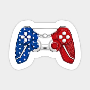 4th of July America Video Game Gamer Kids Boys Men USA Flag Magnet