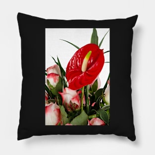 Beautiful red anturio flowers Pillow