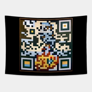 RickRoll QR Code Abstract Block Painting Tapestry