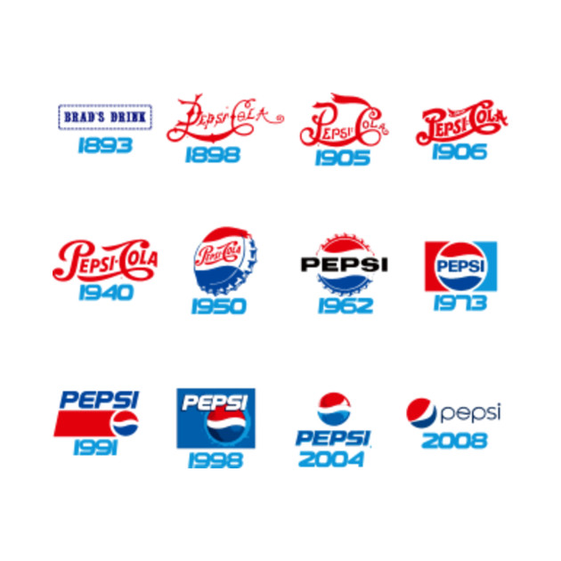 Pepsi Logo History - Pepsi - T-Shirt | TeePublic
