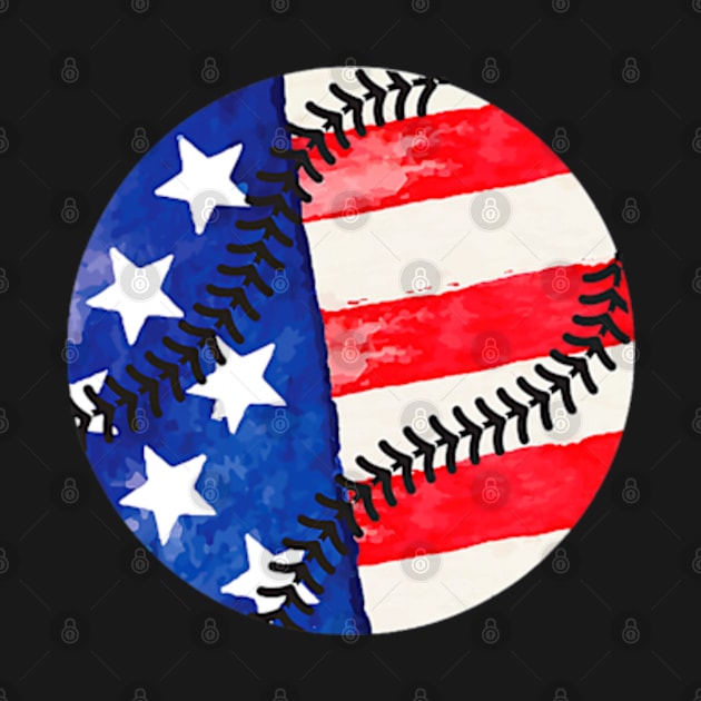 American Flag Baseball Team Gift by credittee