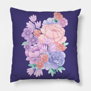 90s Watercolor Floral Overload Pillow