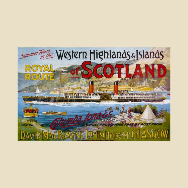 Vintage Travel Poster - Scotland by Steamship by Starbase79