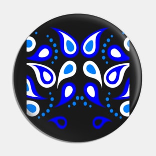 Paisley Pattern Blue Pin