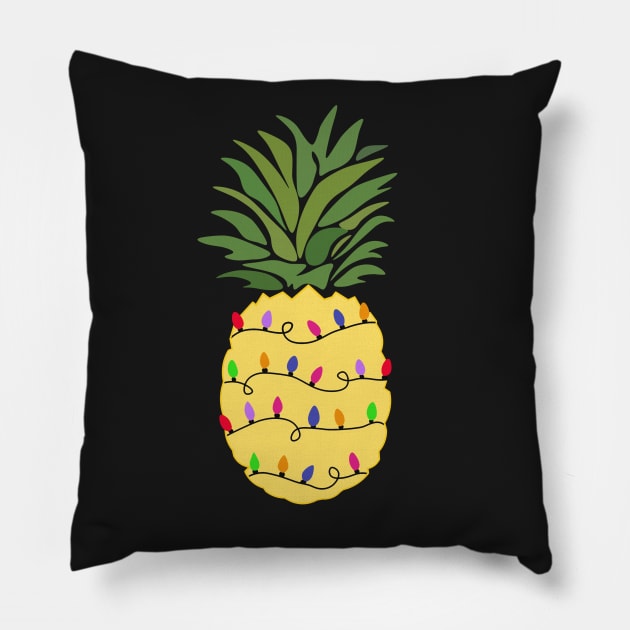 Pineapple Christmas Tree Lights Pillow by charlescheshire