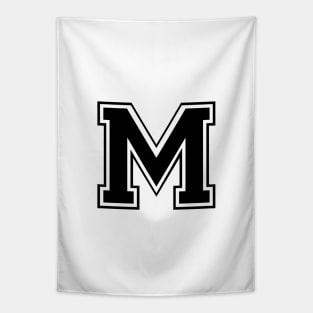 Initial Letter M - Varsity Style Design. - Black text Tapestry