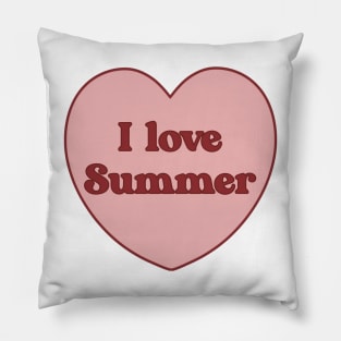 I love summer heart aesthetic dollette coquette pink red Pillow