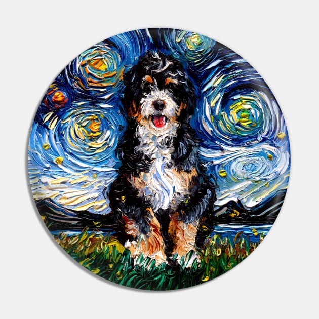 Bernedoodle Night Pin by sagittariusgallery