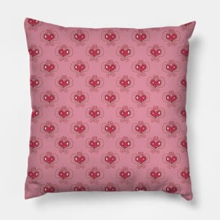 Heart Trinket Pink Pattern Pillow