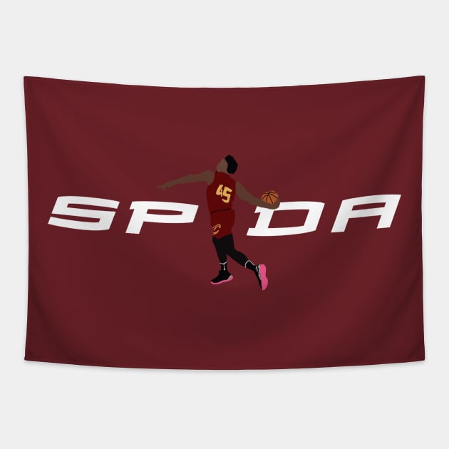 Donovan Mitchell - Spida Cavs (White) Tapestry by SportCulture