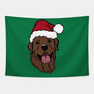 Santa Chocolate Lab Tapestry