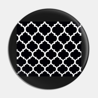 Black and White Lattice Grid Pattern Pin