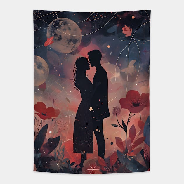 Discover True Romance: Art, Creativity and Connections for Valentine's Day and Lovers' Day Tapestry by insaneLEDP