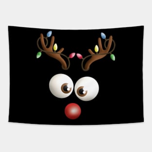 Reindeer Face Illustration Tapestry