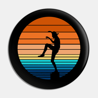 Retro Sunset Karate Pin