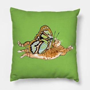 Malachite Ginger Tabby Flitter Kitty Pillow