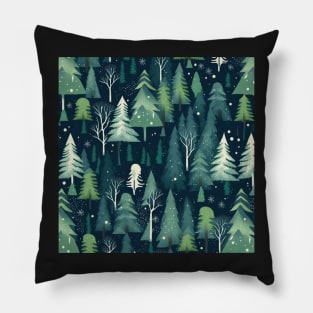 Christmas night in the forest II Pillow