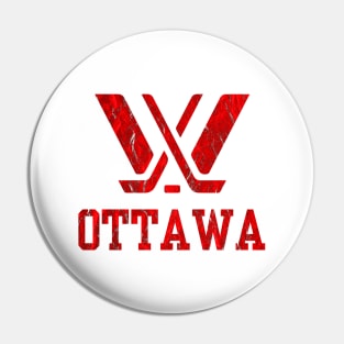 Distressed Ottawa PWHL Pin