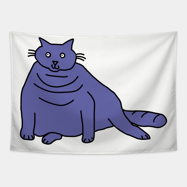 Very Peri Periwinkle Blue Chonk Cat Color of the Year 2022 Tapestry by ellenhenryart