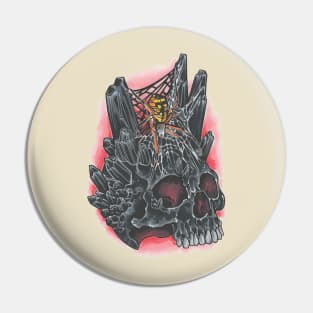 Black Crystal Skull Pin