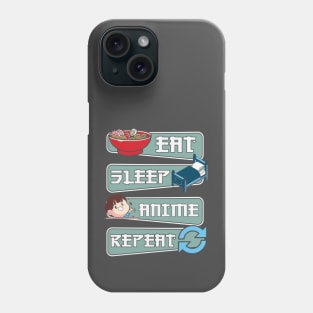 Eat sleep anime repeat Phone Case