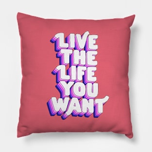 This Life is Mine by The Motivated Type in Red, Blue and Yellow Pillow