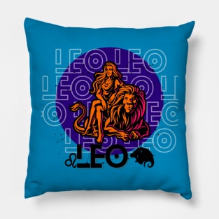 LEO August Zodiac - Astrology Birthday Gift for Women, Horoscope, sun/moon sign, star sign, tarot, Chinese zodiac, celestial, galaxy lovers. Pillow