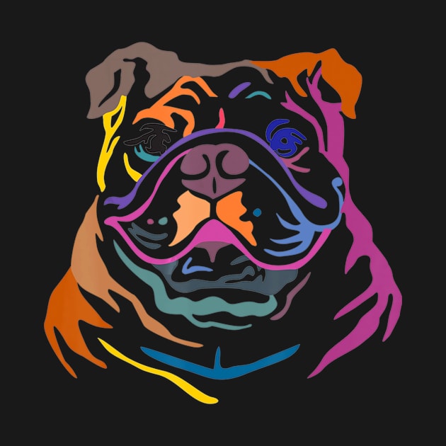 Colorful Decorative Outline Bulldog by timski