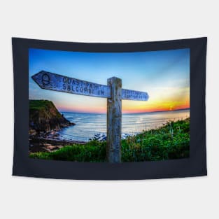 Salcombe Devon Coastal Path Sunset Tapestry