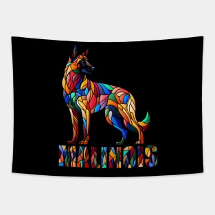 Belgian Malinois - Colorful Mosaic Art Tapestry