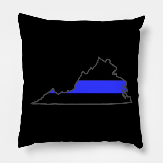 VA blue line Pillow by 752 Designs