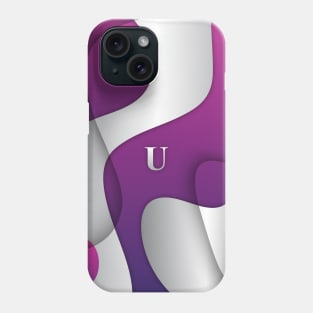 Personalized U Letter on Purple & White Gradient, Awesome Gift Idea, iPhone Case Phone Case
