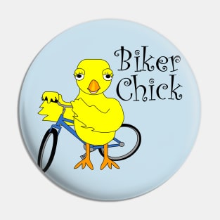 Biker Chick Text Pin