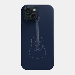 Dreadnought Style Acoustic Guitar Outline Phone Case