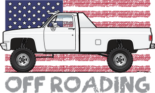 White Off Roading Truck Magnet