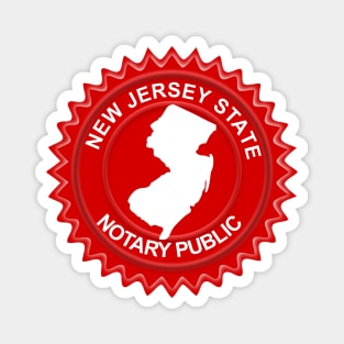 Notary Public NJ State Silhouette  Seal Magnet