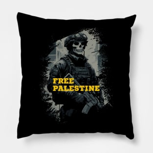 Free Palestine // Retro Solider Design Pillow