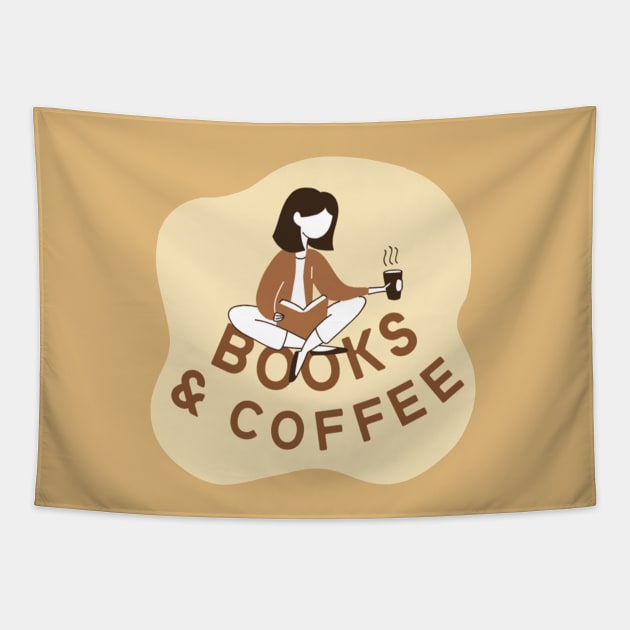 Books and Coffee Tapestry by applebubble