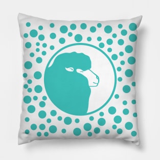 One turquoise happy sheep cartoon Pillow