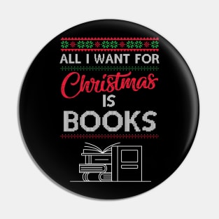 Christmas Book Lover Pin